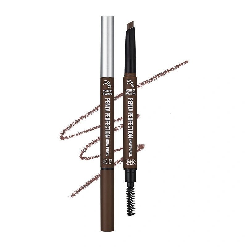 Holika Holika Wonder Drawing Penta Perfection Brow Pencil 02 Natural Brown - antakių pieštukas